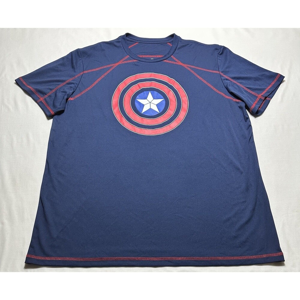 Captain America Marvel Civil War Crewneck Shirt Short Sleeve Mens Size 2XL XXL